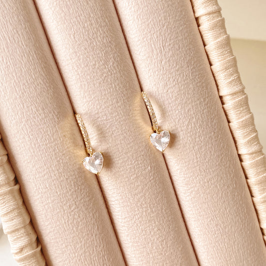 Heart mini hoops