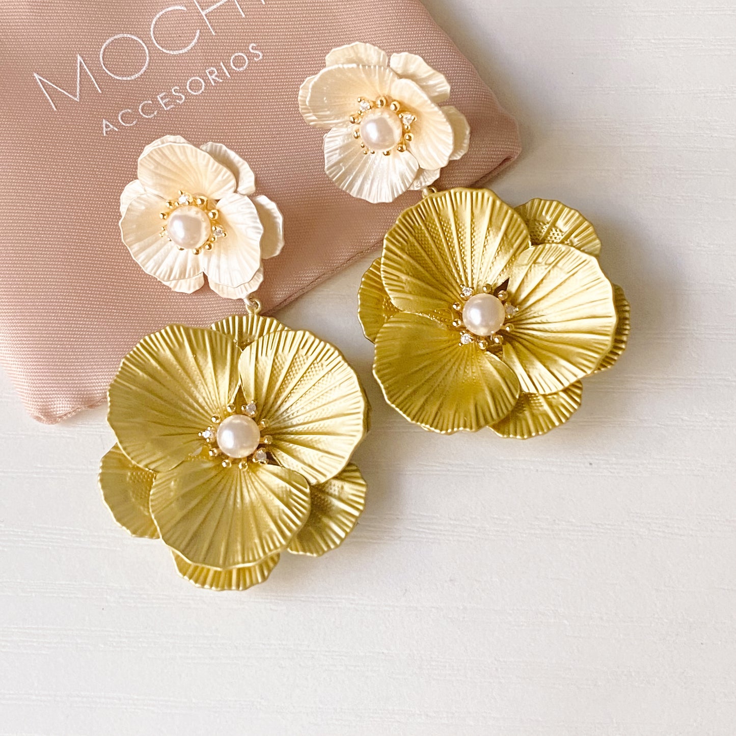 Pearl Blossom Flower Earrings