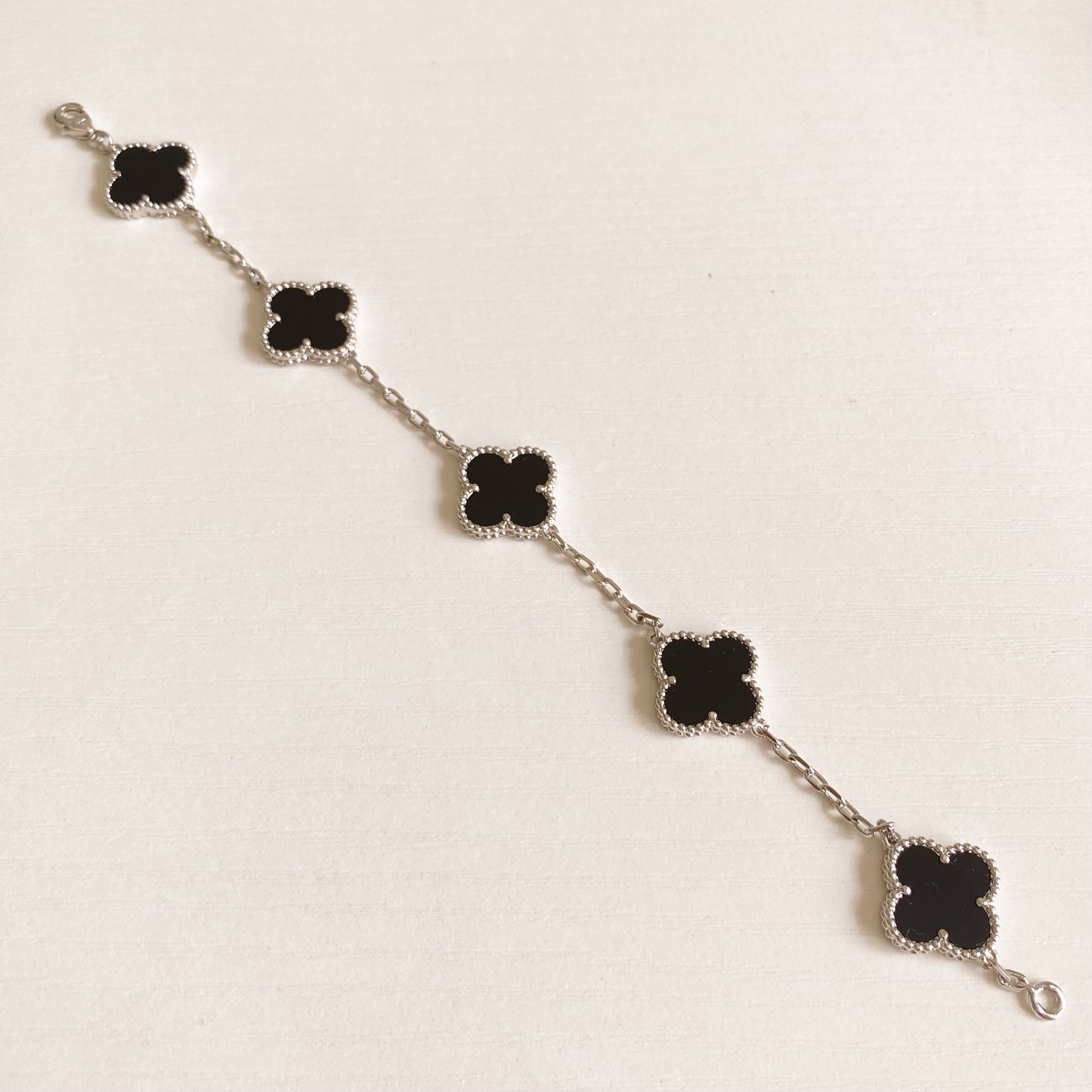 Clover Bracelet Black & Silver