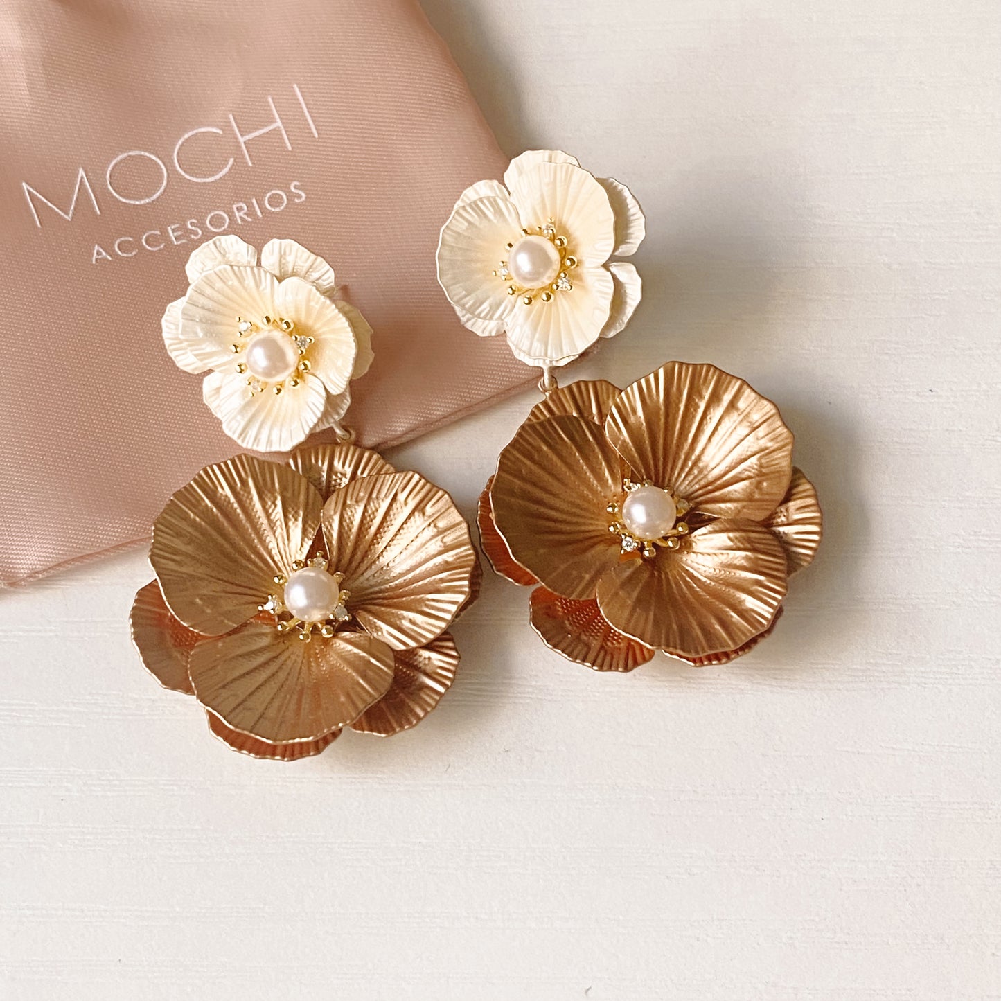 Pearl Blossom Flower Earrings